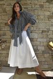 Nonni Gingham Poet Blouse Navy